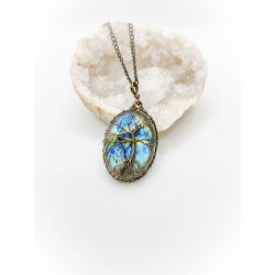 Pendentif bronze Labradorite et son arbre de vie - ci nature