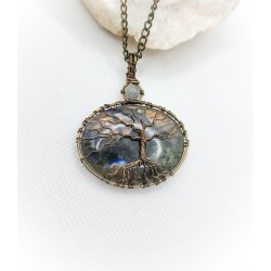 Pendentif en Labradorite - Arbre de vie : Harmonie, Energie et Protection - Ci nature