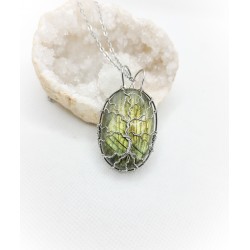 Pendentif en Labradorite - Arbre de vie : Eclat, force et protection - ci nature