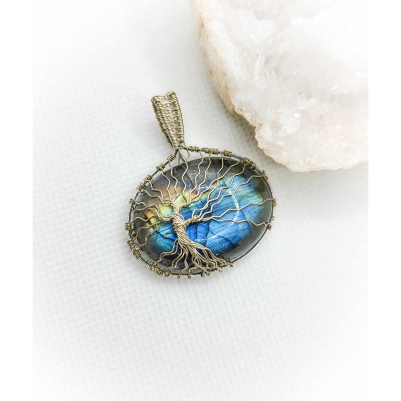 Pendentif en Labradorite - Arbre de vie : Protection et positivité - Ci nature