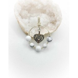 Pendentif Howlite et Cœur - Authenticité et Elégance - Ci nature