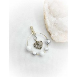 Pendentif Howlite et Cœur - Authenticité et Elégance - Ci nature