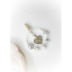 Pendentif Howlite et Cœur - Authenticité et Elégance - Ci nature