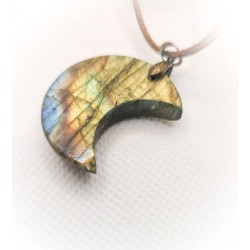 Pendentif en Labradorite - Lune : protection et positivité - Ci nature