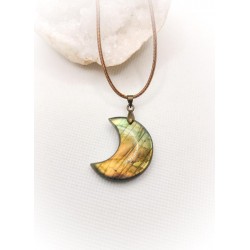 Pendentif en Labradorite - Lune : protection et positivité - Ci nature