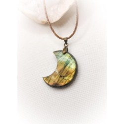 Pendentif en Labradorite - Lune : protection et positivité - Ci nature