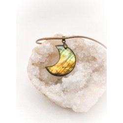 Pendentif en Labradorite - Lune : protection et positivité - Ci nature